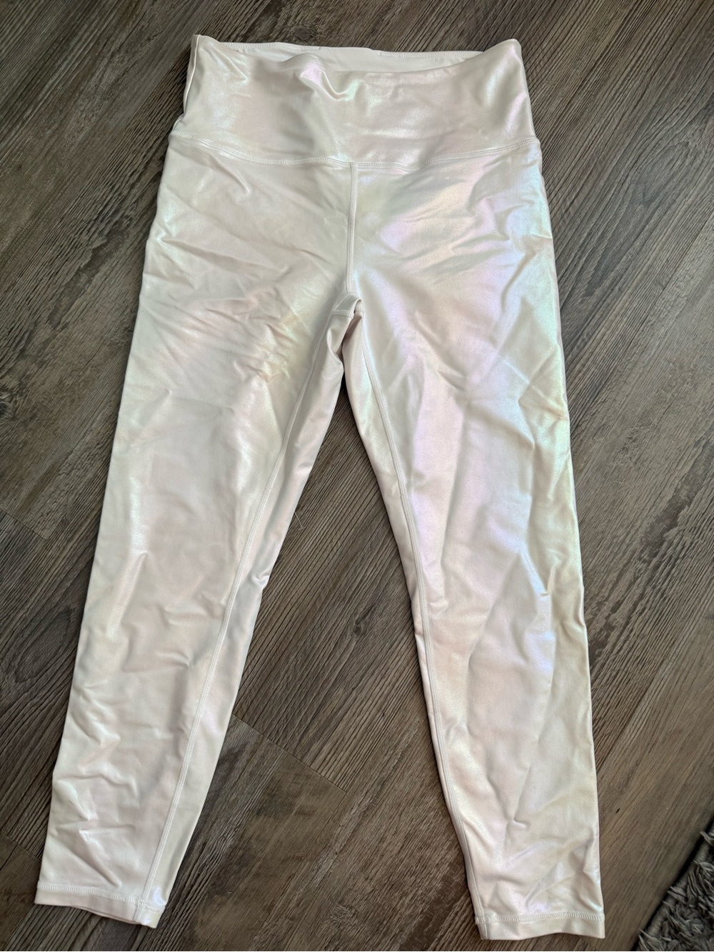 ZYIA Iridescent White High-Waist Leggings